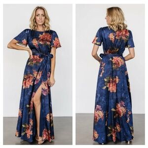 Baltic Born Colina Maxi Dress Floral Short Sleeve New Without Tags